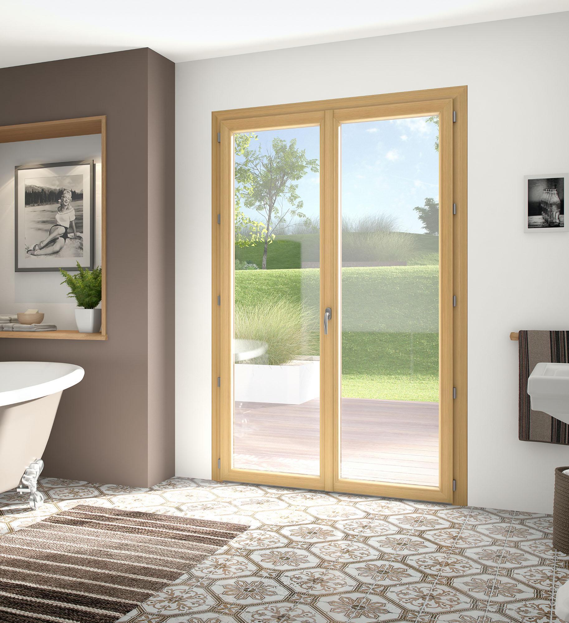 Porte fenêtre PVC imitation bois