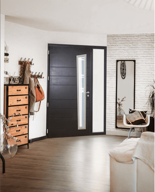 Porte noir avec vitrage