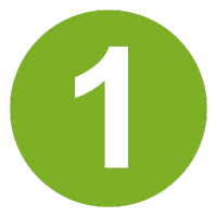 Étape 1 – pictogramme rond vert avec chiffre blanc