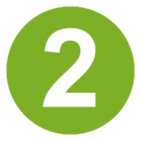 Étape 2 – pictogramme rond vert avec chiffre blanc