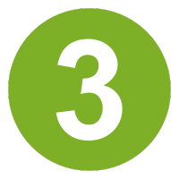 Étape 3 – pictogramme rond vert avec chiffre blanc